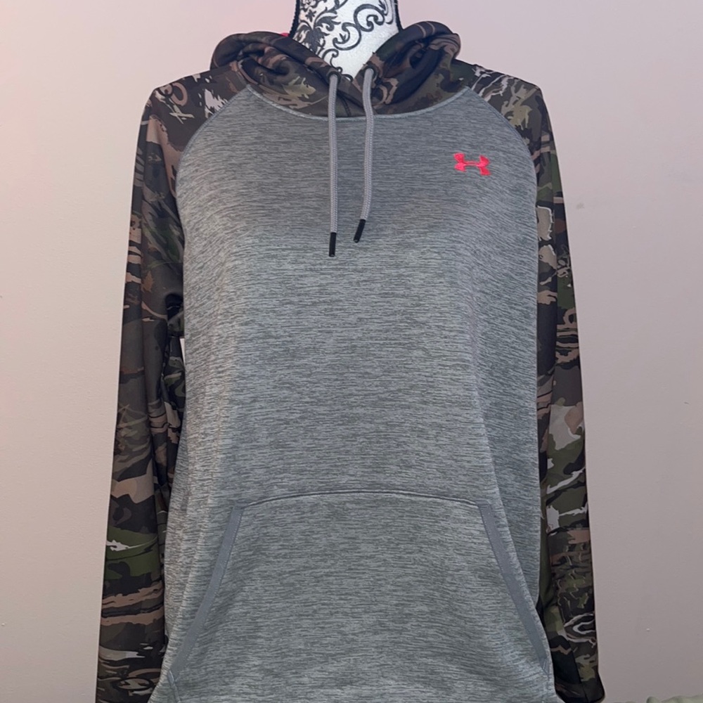 Gray camo and pink hoodie accent under armor hoodie